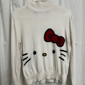 ASOS 2017 Cream Ribbed Sweater with Hello Kitty Detail